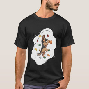 Deutscher Schäferhund Bouldering Hund Wandklettern T-Shirt