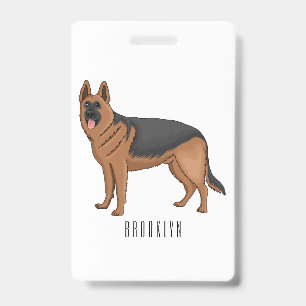 Deutscher Schäferhund-Cartoon Ausweis