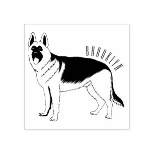 Deutscher Schäferhund-Cartoon Gummistempel