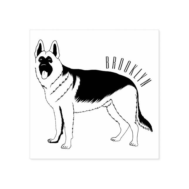Deutscher Schäferhund-Cartoon Gummistempel (Prägung)