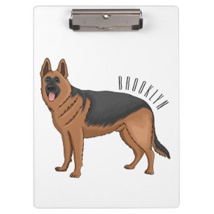 Deutscher Schäferhund-Cartoon Klemmbrett
