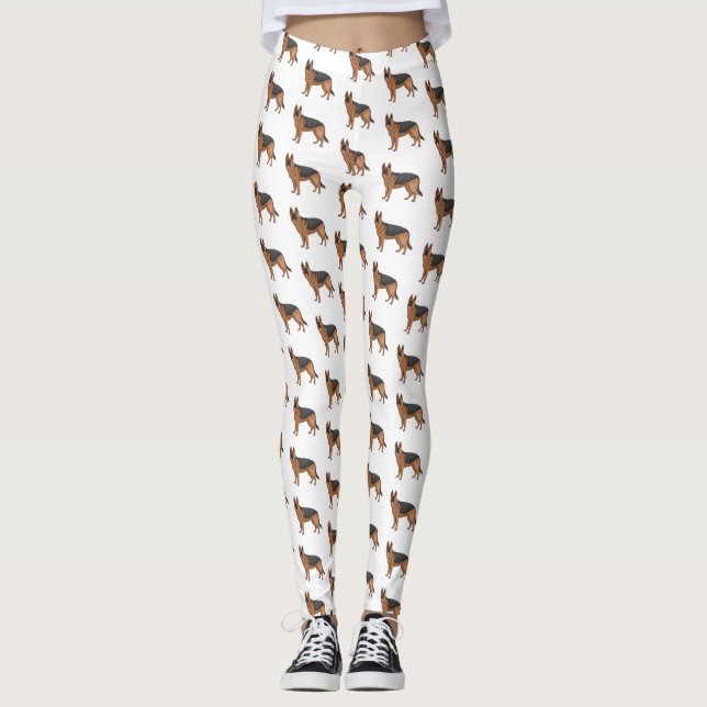 Deutscher Schäferhund-Cartoon Leggings (Vorderseite)