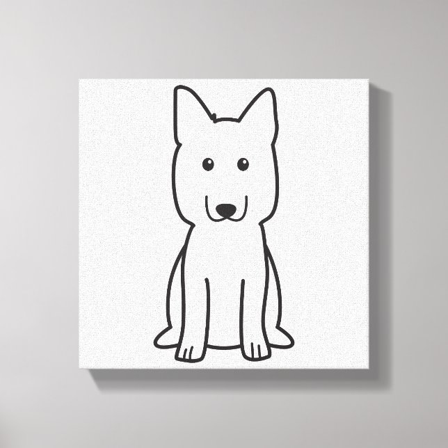 Deutscher Schäferhund Cartoon Leinwanddruck (Vorderseite)