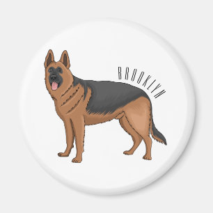 Deutscher Schäferhund-Cartoon Magnet