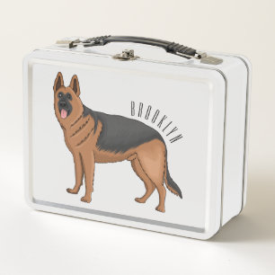 Deutscher Schäferhund-Cartoon Metall Brotdose