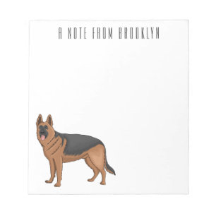 Deutscher Schäferhund-Cartoon Notizblock