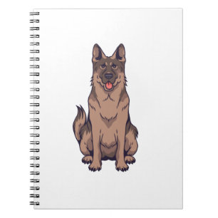 Deutscher Schäferhund Cartoon-Portrait-Design Notizblock