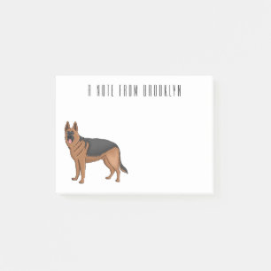 Deutscher Schäferhund-Cartoon Post-it Klebezettel