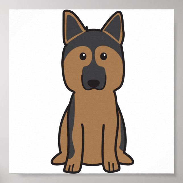 Deutscher Schäferhund Cartoon Poster (Vorne)