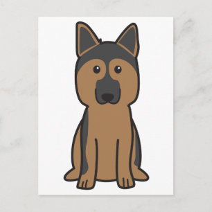 Deutscher Schäferhund-Cartoon Postkarte