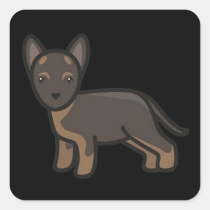 Deutscher Schäferhund Cartoon Quadratischer Aufkleber