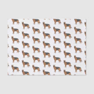 Deutscher Schäferhund-Cartoon Seidenpapier