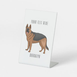 Deutscher Schäferhund-Cartoon Sockelschild