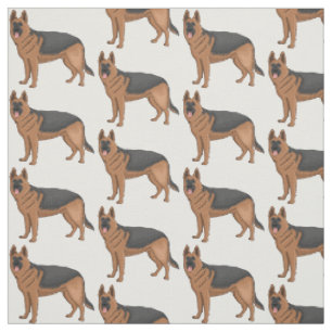 Deutscher Schäferhund-Cartoon Stoff