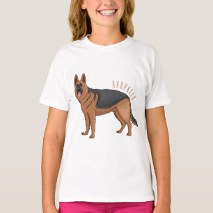 Deutscher Schäferhund-Cartoon T-Shirt