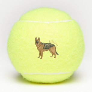 Deutscher Schäferhund-Cartoon Tennisbälle