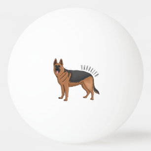 Deutscher Schäferhund-Cartoon Tischtennisball