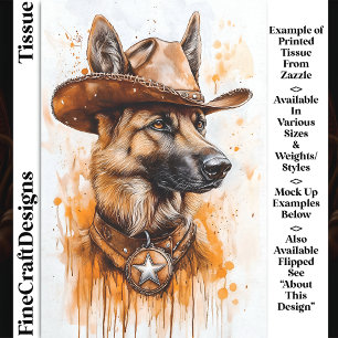 Deutscher Schäferhund Cowboy Sheriff Hund DP2R Dec Seidenpapier