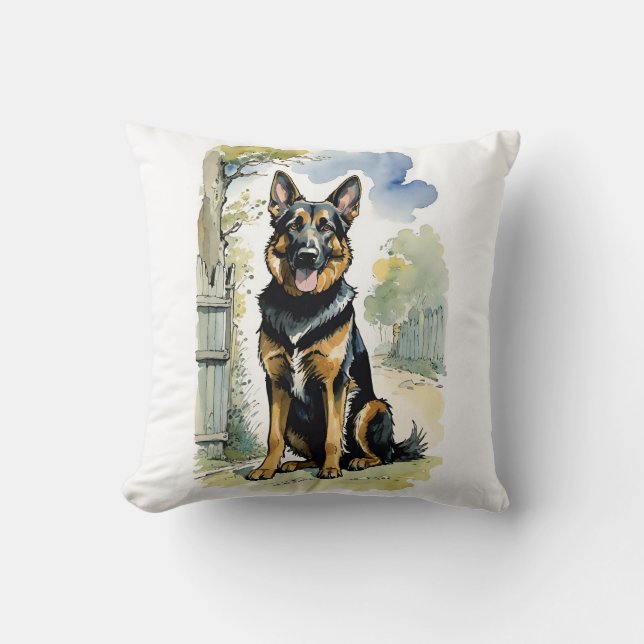 Deutscher Schäferhund dekoratives Kissen (Vorderseite)