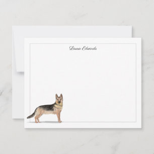 Deutscher Schäferhund Dog Gray Border Personalisie Mitteilungskarte