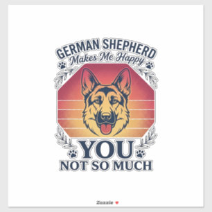 Deutscher Schäferhund Du Hund Retro Sonnenuntergan Aufkleber