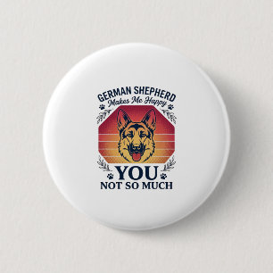 Deutscher Schäferhund Du Hund Retro Sonnenuntergan Button