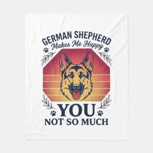 Deutscher Schäferhund Du Hund Retro Sonnenuntergan Fleecedecke