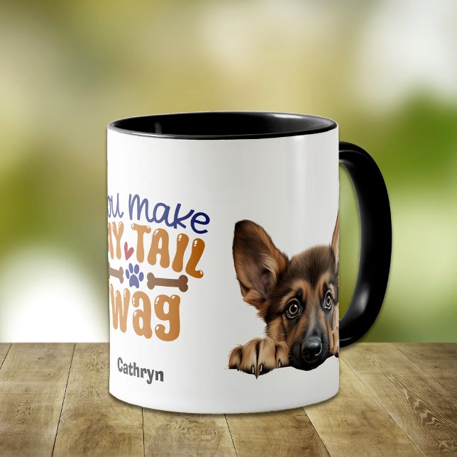 Deutscher Schäferhund Du machst meinen Schwanz Wag Tasse (Von Creator hochgeladen)