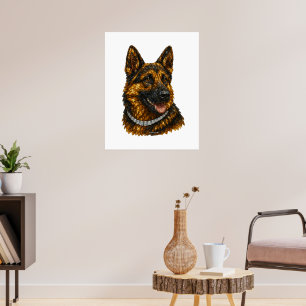 Deutscher Schäferhund Edelstein-Mosaik Luxus Poster