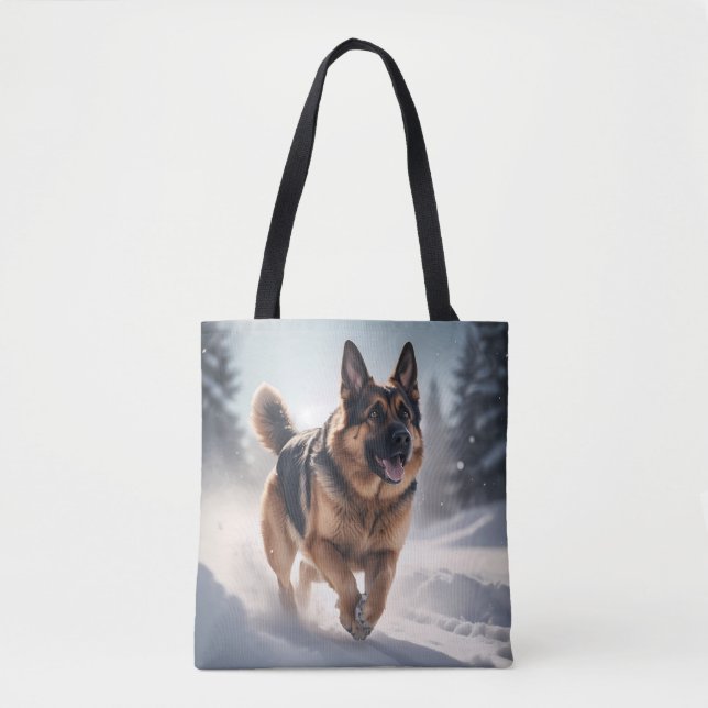Deutscher Schäferhund Elegante Schultertasse Tasche (Vorderseite)