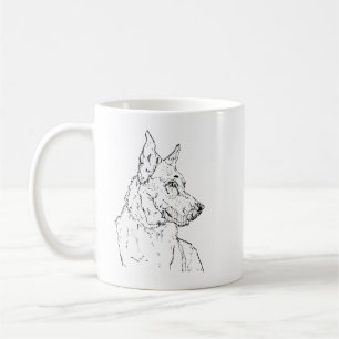 Deutscher Schäferhund Elsässer Hund Kunst Kaffeetasse