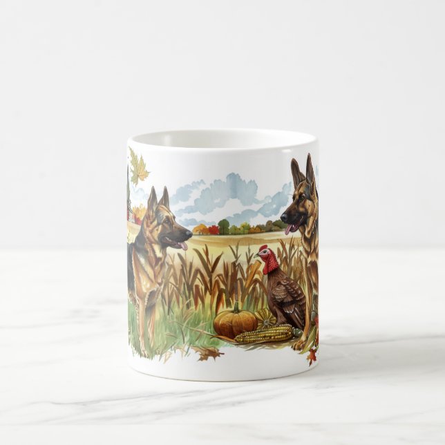 Deutscher Schäferhund Erntedank Harvest Türkei Kaffeetasse (Mittel)