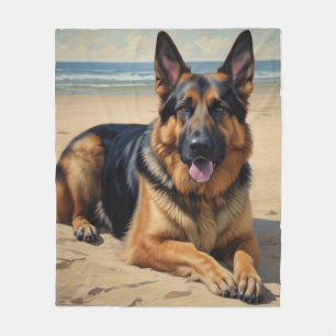 Deutscher Schäferhund Fleecedecke