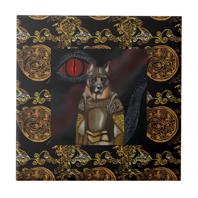 Deutscher Schäferhund Fliese (Vorderseite)