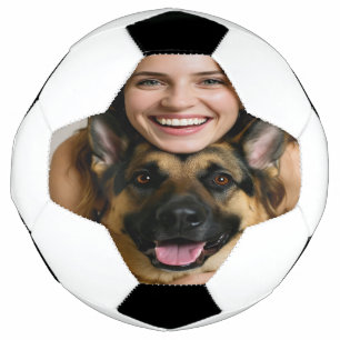 Deutscher Schäferhund-Foto personalisieren Fußball