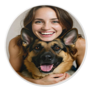 Deutscher Schäferhund-Foto personalisieren Keramikknauf