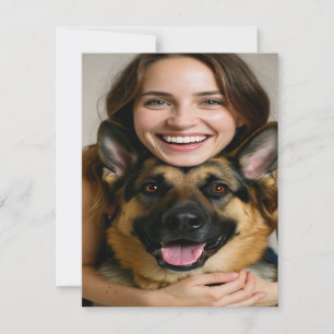 Deutscher Schäferhund-Foto personalisieren Mitteilungskarte