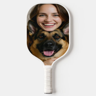 Deutscher Schäferhund Foto Personalisieren Pickleball Schläger