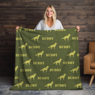 Deutscher Schäferhund, Foto und Individuelle Name  Fleecedecke