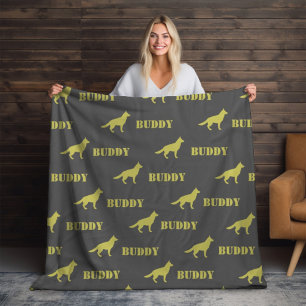 Deutscher Schäferhund, Foto und Individuelle Name  Fleecedecke