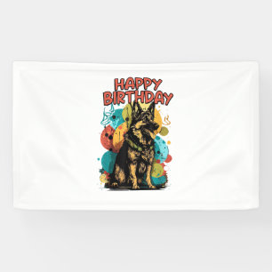 Deutscher Schäferhund Frohe Geburtstagsfeier Shep Banner
