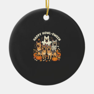 Deutscher Schäferhund Geist Halloween Heul-Oween D Keramik Ornament