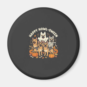 Deutscher Schäferhund Geist Halloween Heul-Oween D Magnet