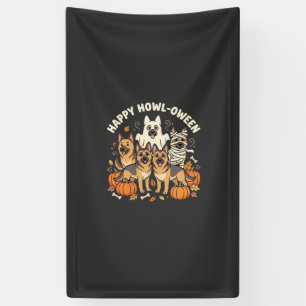 Deutscher Schäferhund Geist Halloween Howl-Oween D Banner
