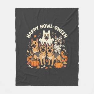 Deutscher Schäferhund Geist Halloween Howl-Oween D Fleecedecke