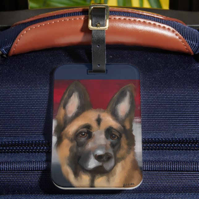 Deutscher Schäferhund Gepäckanhänger (Vorderseite Insitu 2)