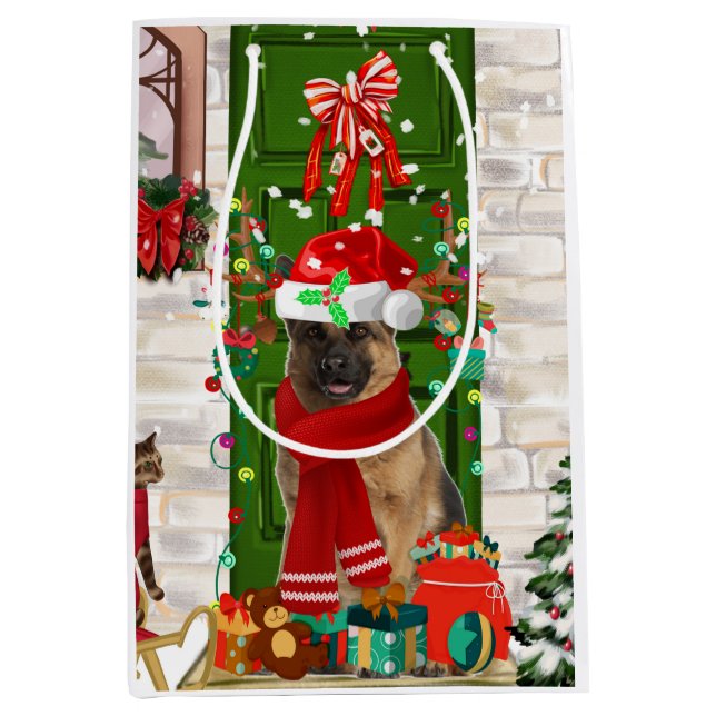 Deutscher Schäferhund-Geschenktasche Mittlere Geschenktüte (Vorderseite)