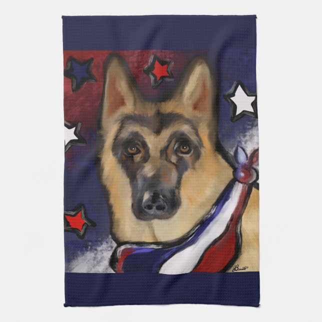 DEUTSCHER SCHÄFERHUND GESCHIRRTUCH (Vertikal)