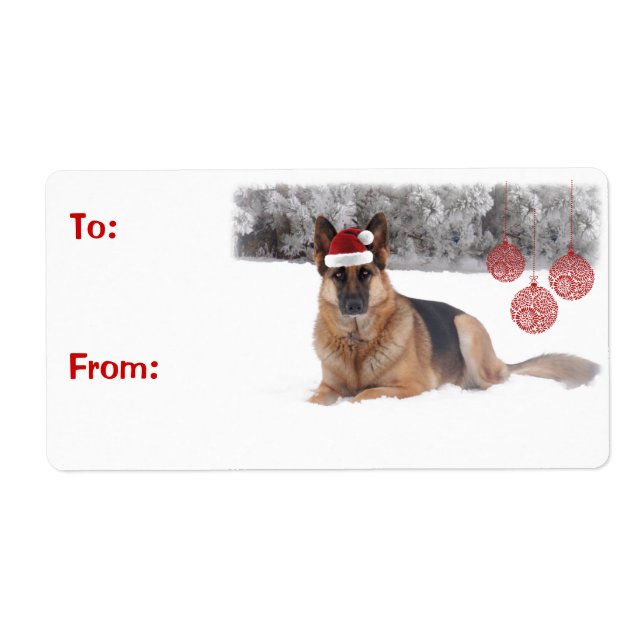 Deutscher Schäferhund Gift Labels (Vorne)