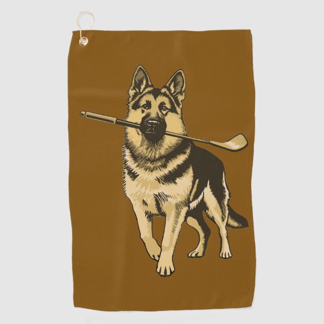 Deutscher Schäferhund Golfhandtuch (Vorderseite)